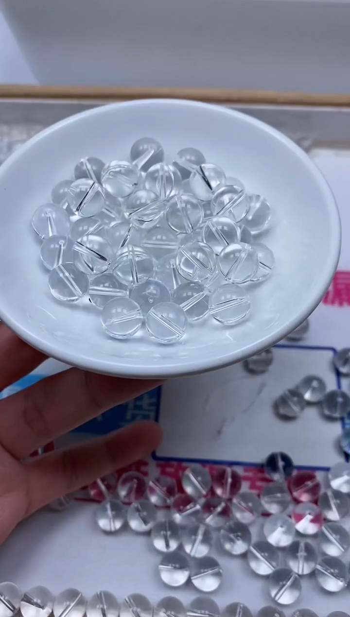 未镶嵌颈饰水晶b1028 白水晶 10mm 10个8元