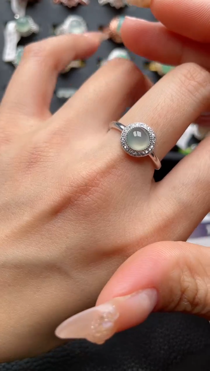 【闪购商品】翡翠戒指银S925镶嵌2222222222  84