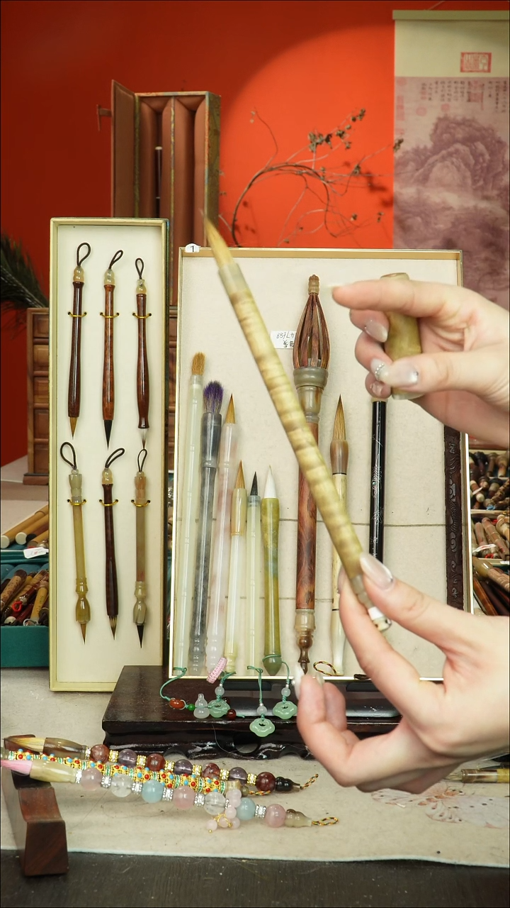 106号闪孤品高货毛笔链接 清水试笔 蘸墨不退