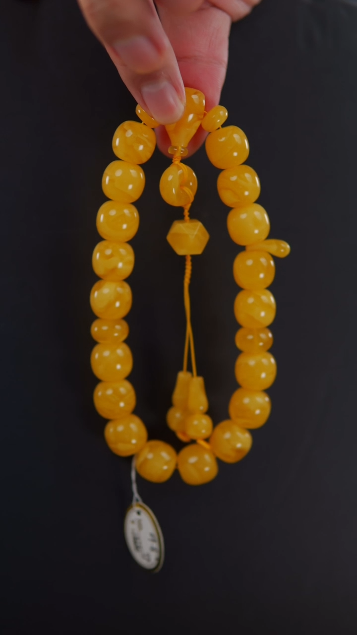 【闪购商品】蜜蜡手串未镶嵌39.8焦皮老型18籽手持