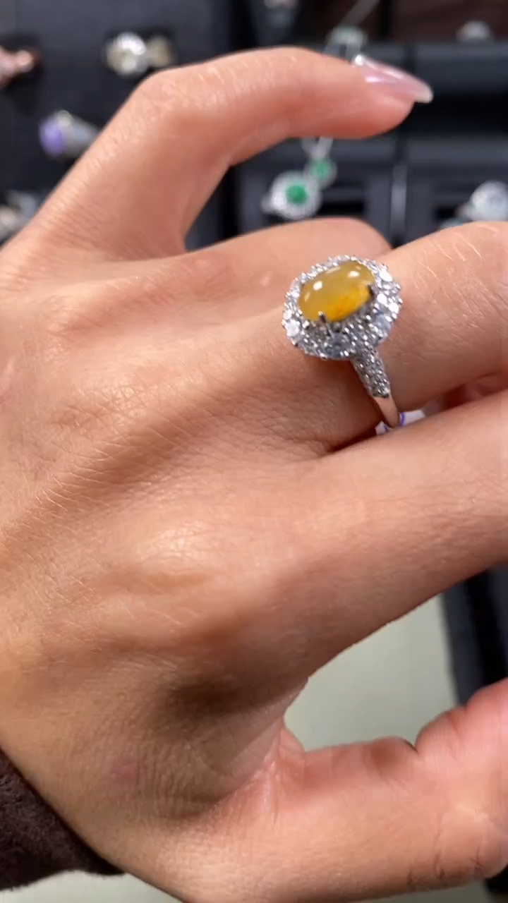 【闪购商品】翡翠戒指银S925镶嵌9968