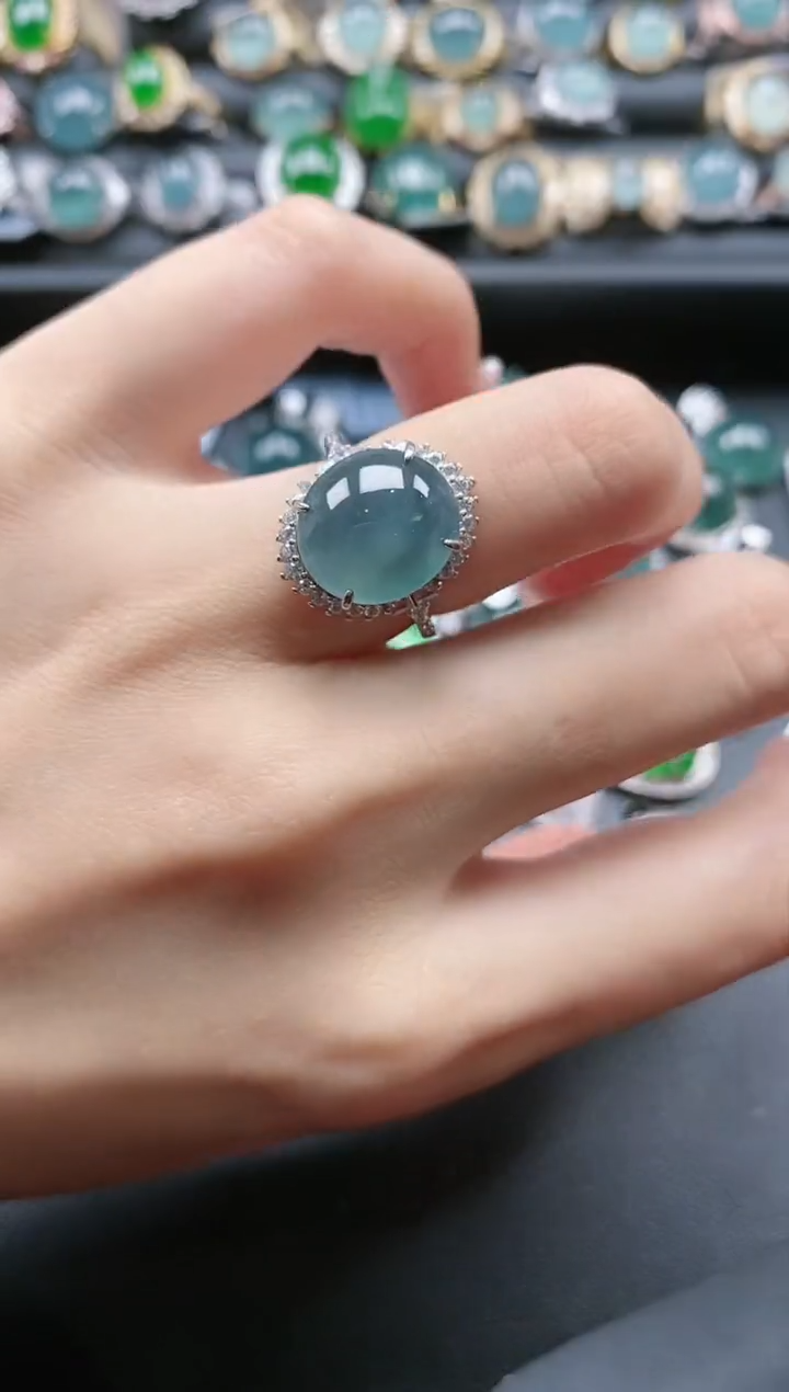 【闪购商品】翡翠戒指银S925镶嵌51511