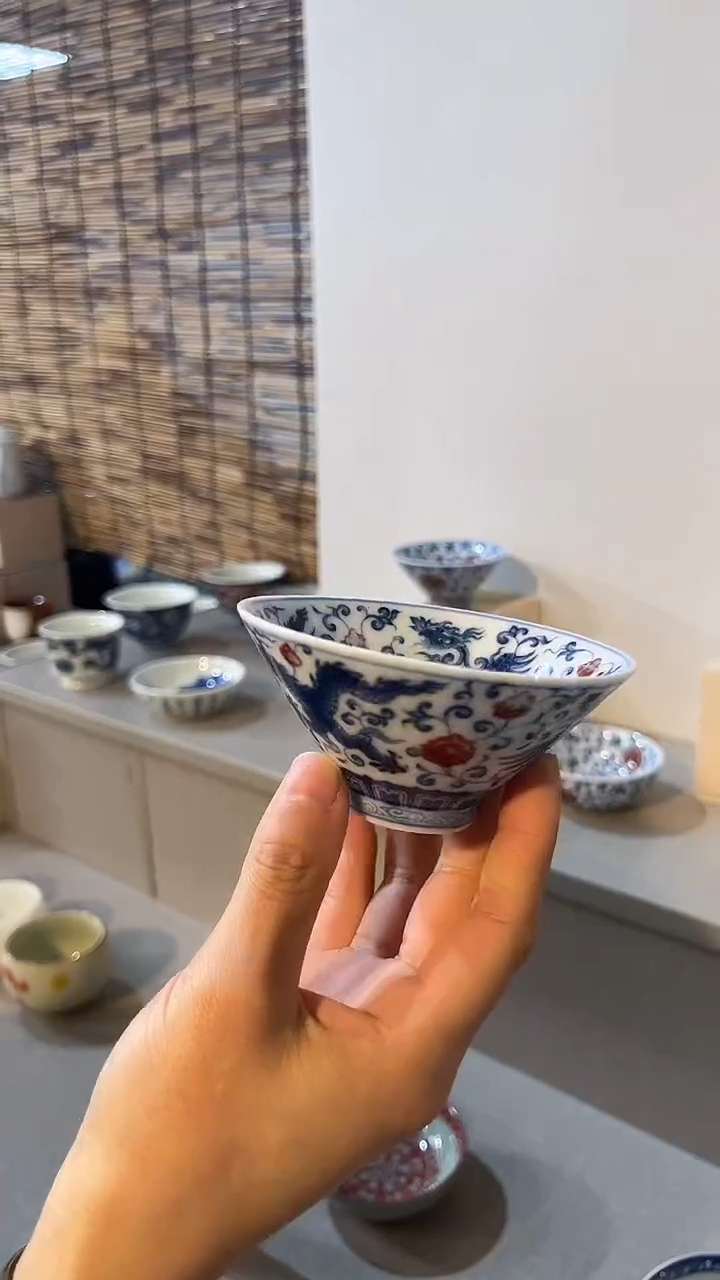 景德镇高温瓷龙凤斗笠