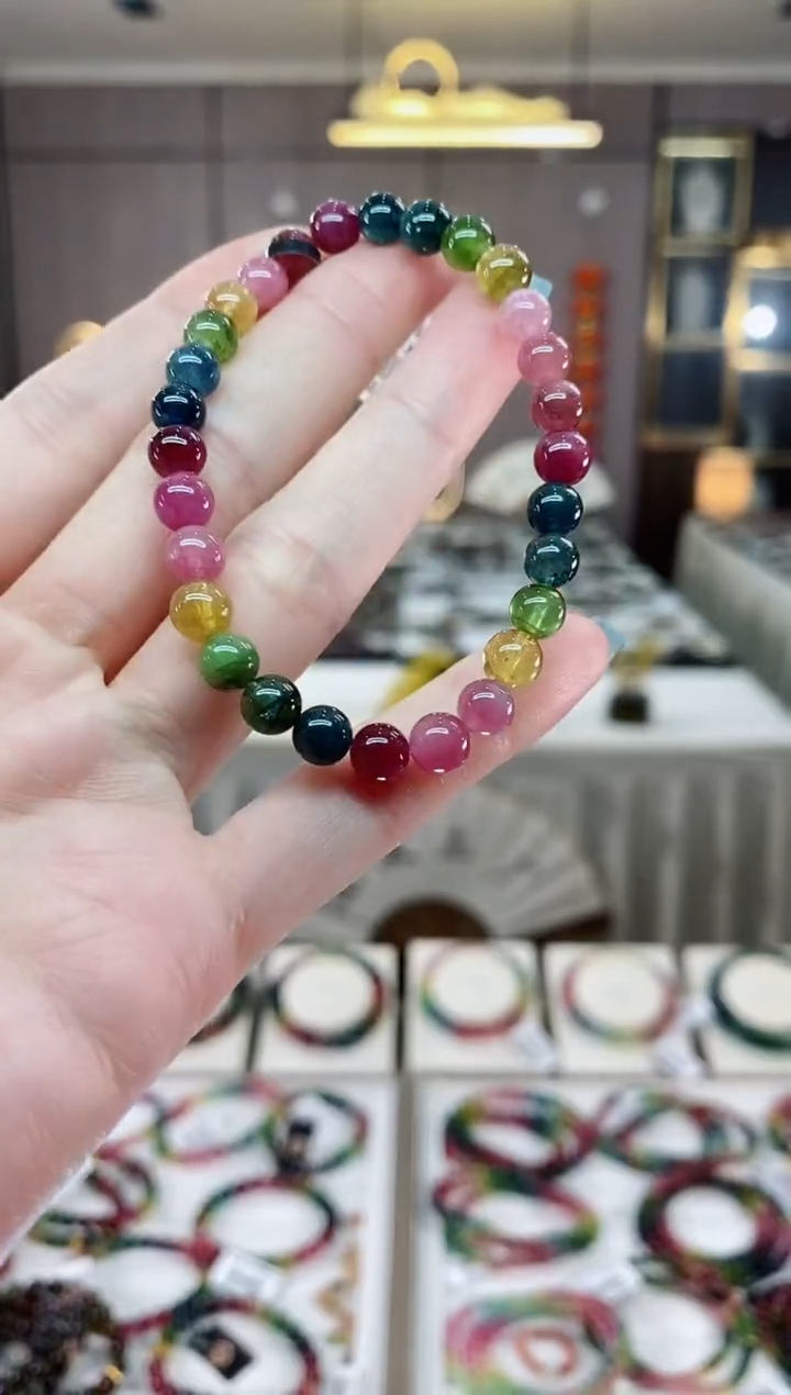 单圈手串6mm+未镶嵌碧玺dan多样性发货一条