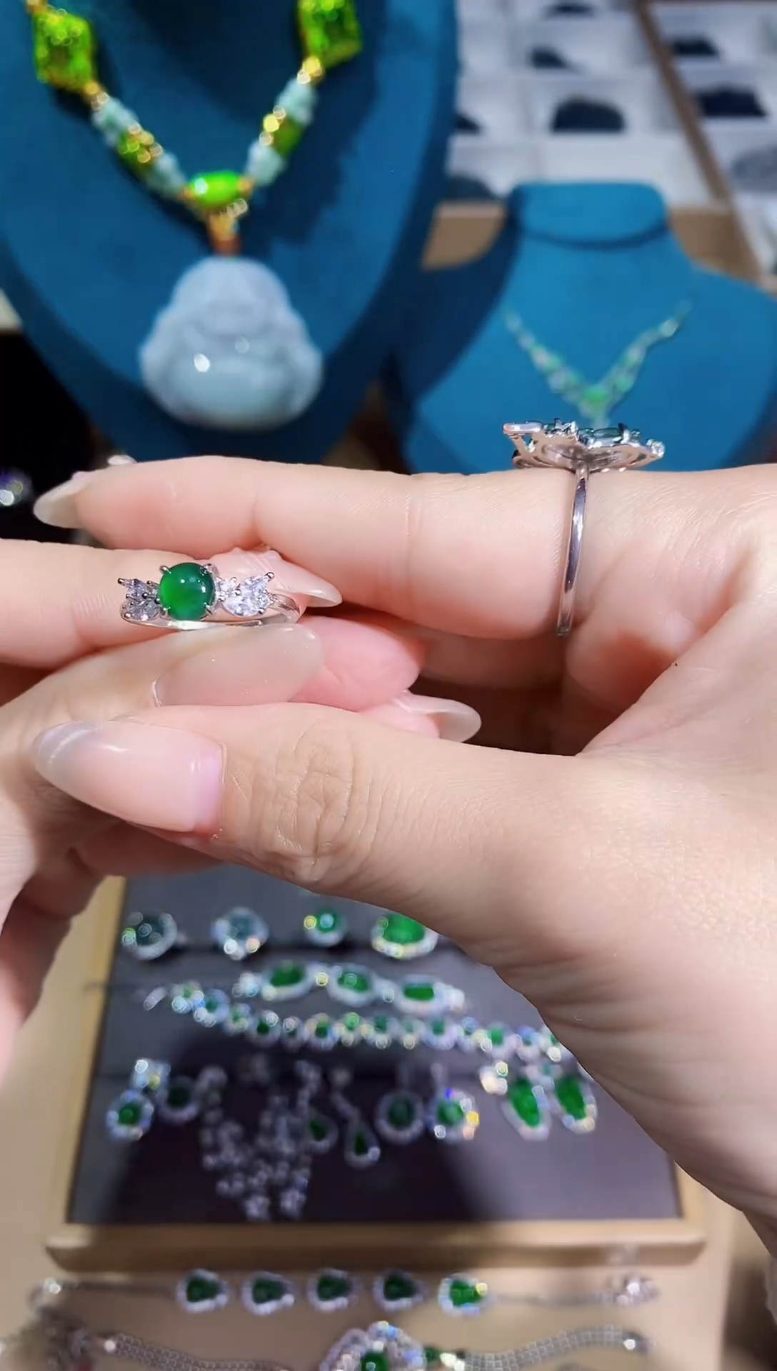 【闪购商品】翡翠戒指银S925镶嵌多样40