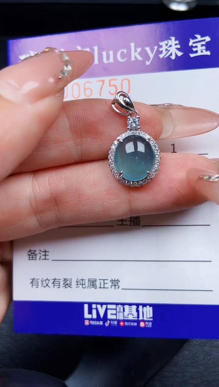 翡翠银S925镶嵌颈饰6750