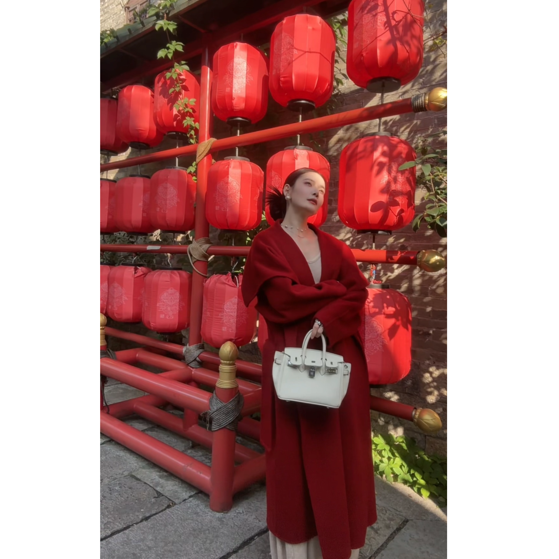 【】慵懒风长款宽松显瘦双面呢羊毛大衣889110