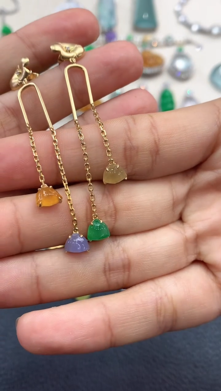 【闪购商品】翡翠耳饰18K金镶嵌D58  