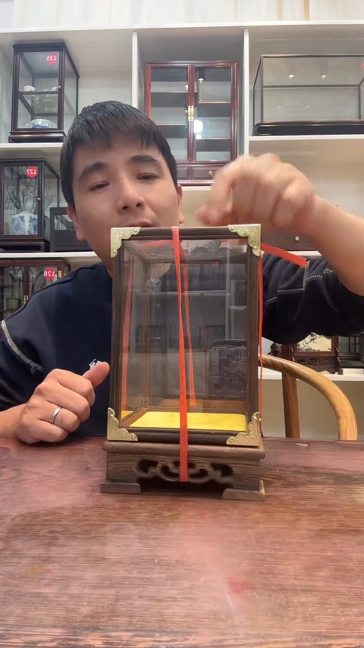 鸡翅木孤品玻璃罩377