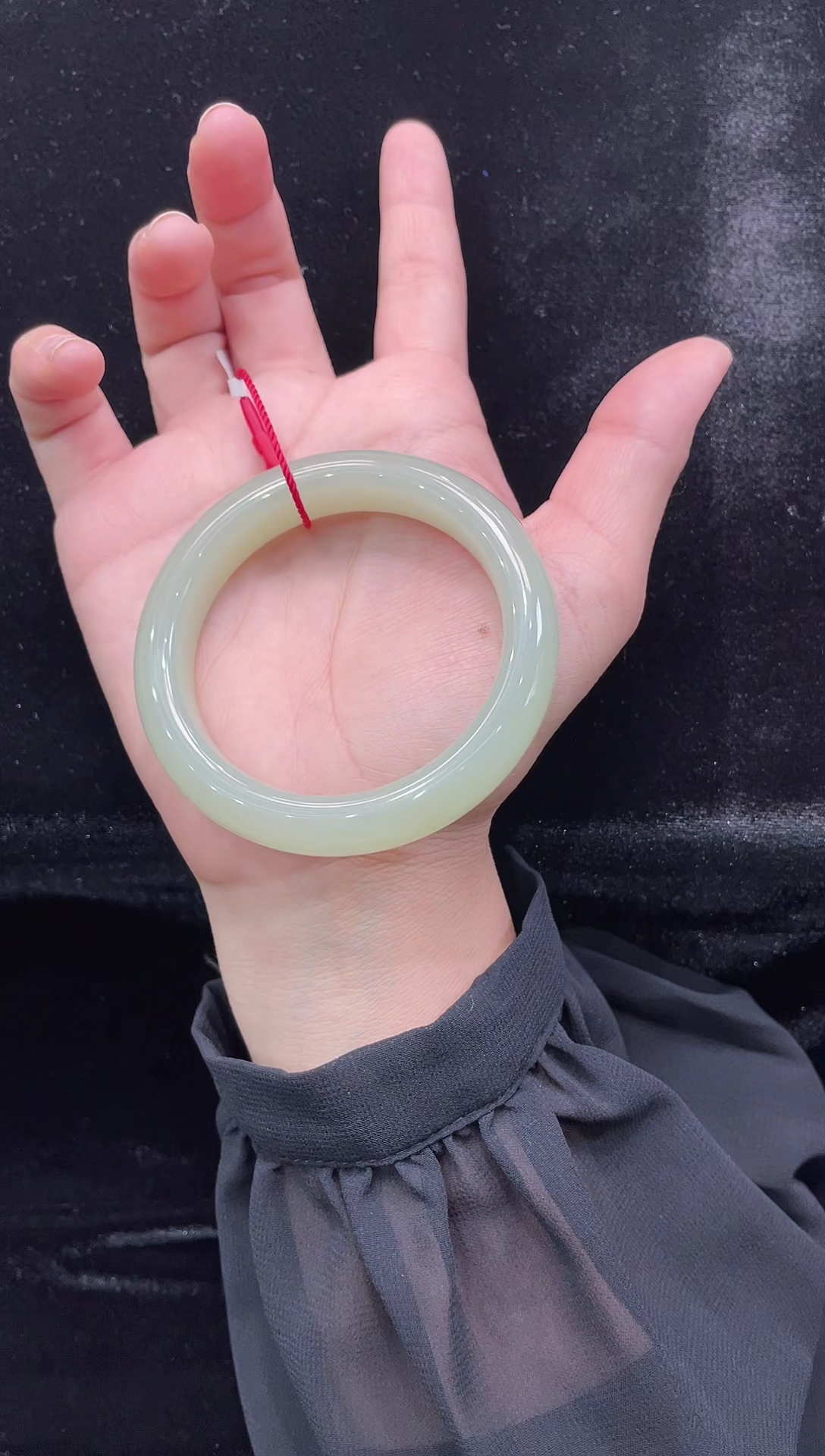 和田玉手镯未镶嵌和田玉青海料浅晴水#53上等和田玉手镯女