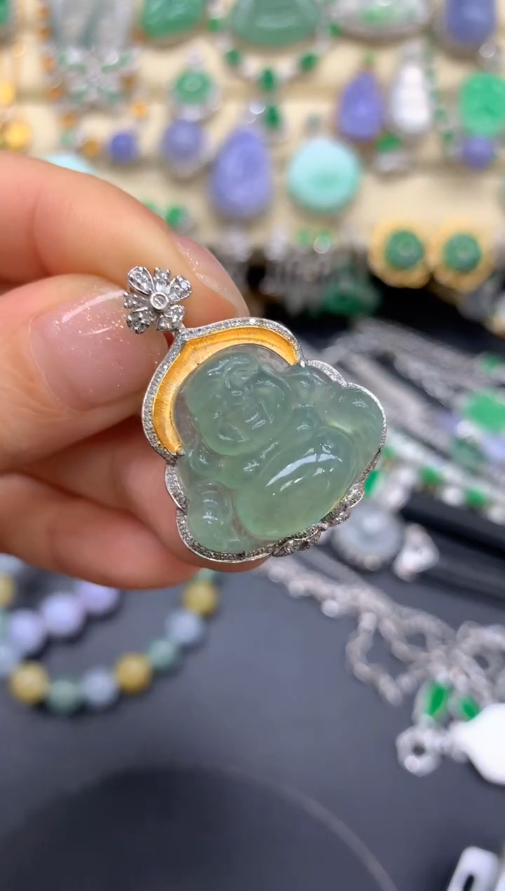 【闪购商品】翡翠颈饰18K金镶嵌453-中国好珍宝