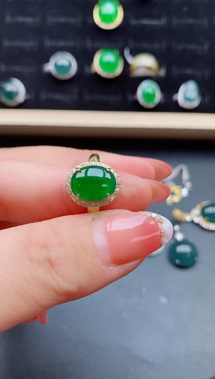 【闪购商品】翡翠戒指银S925镶嵌1211