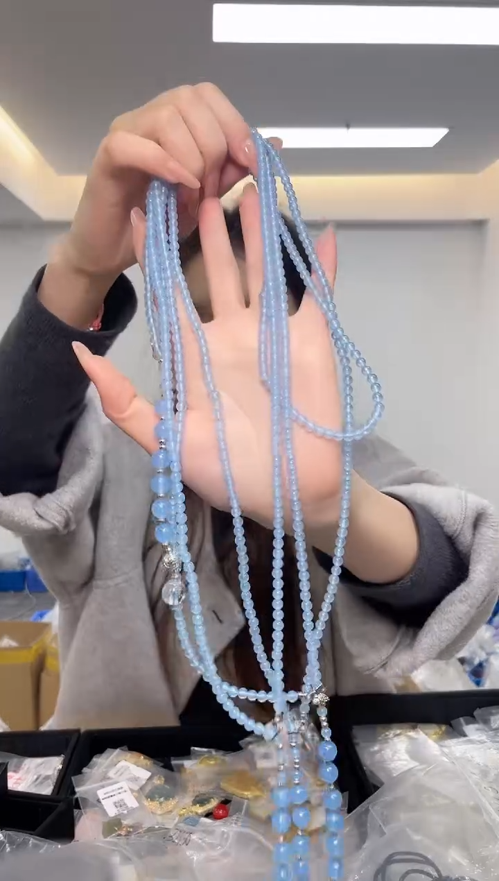 【闪购商品】海蓝宝石毛衣链未镶嵌（多样性单个发货）