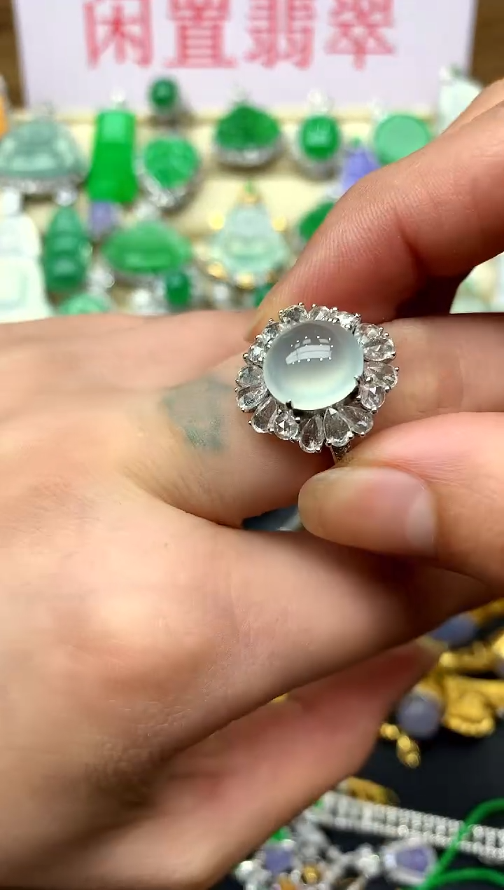翡翠戒指18K金镶嵌640-中国好珍宝