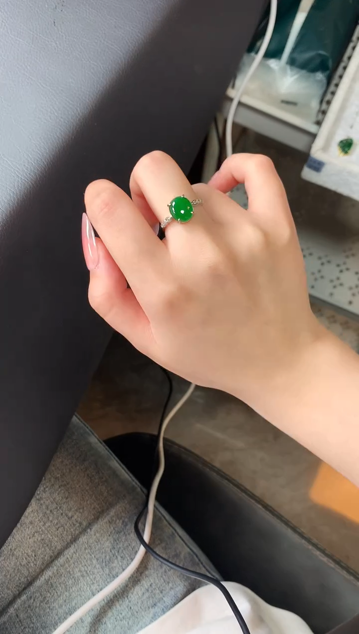 【闪购商品】翡翠戒指银S925镶嵌52141