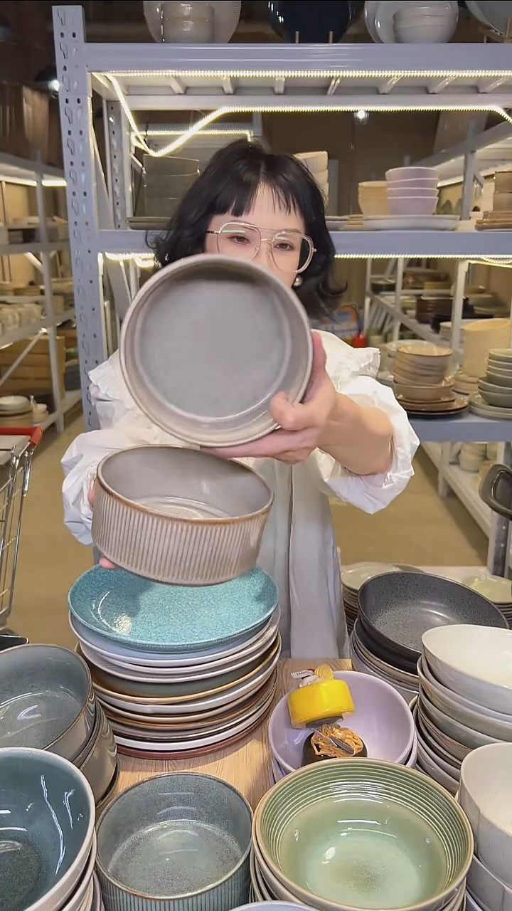 瓷185外贸尾货高温釉下彩陶瓷餐具默认微瑕