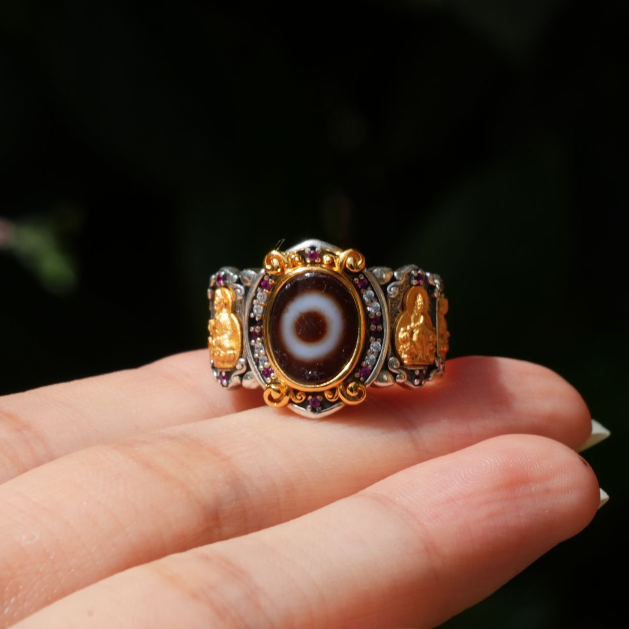 925银戒指 重工豪镶戒指 925镶嵌 J023 多样性发一