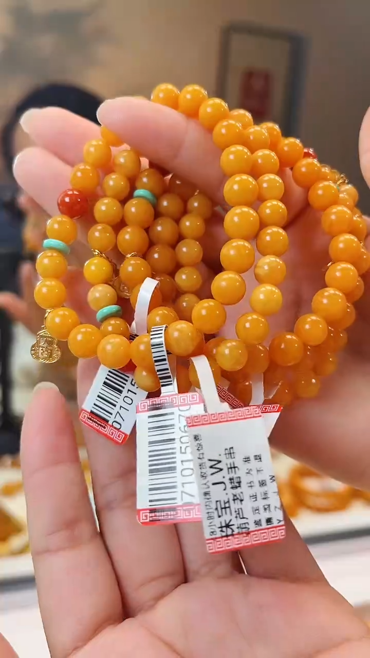 【闪购商品】蜜蜡颈饰未镶嵌7mm老蜡手串@多样性发其中一件