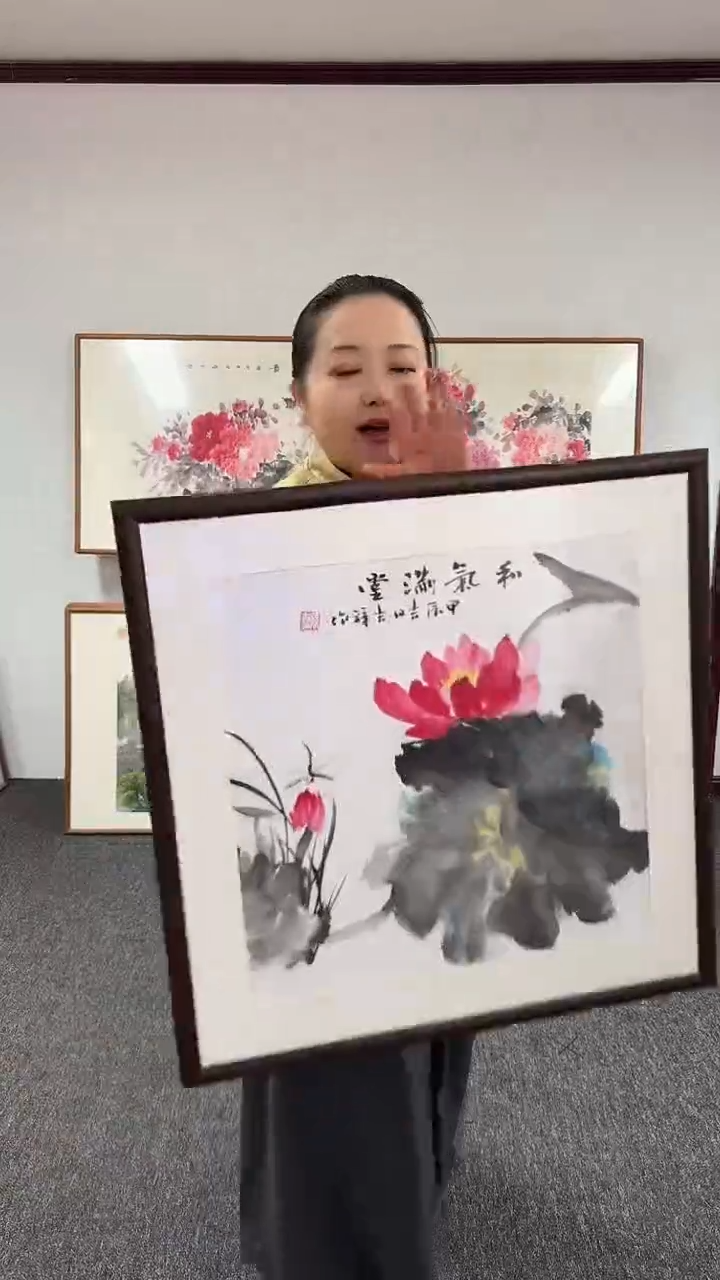【闪购商品】国画荷花60*60绘画作品