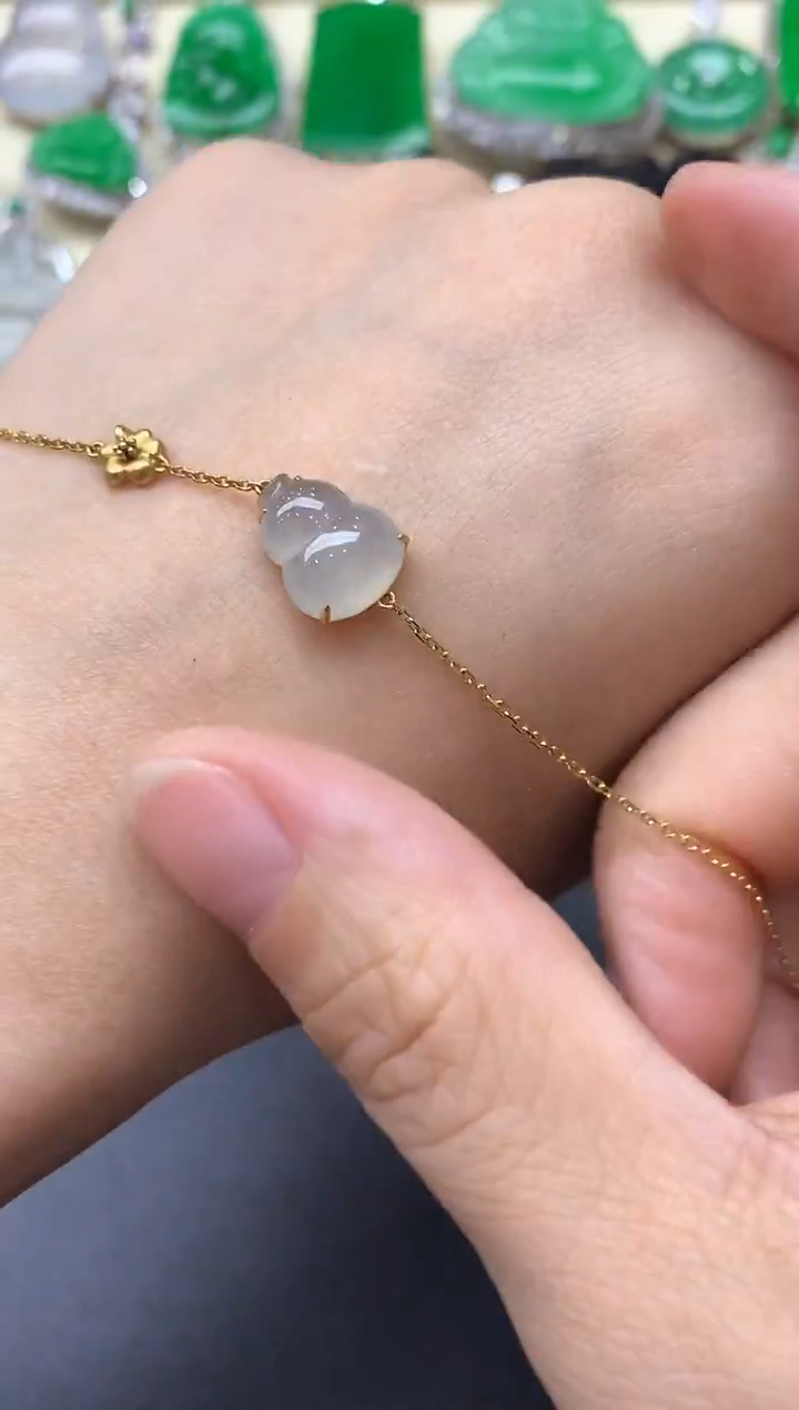 18K金镶嵌手链翡翠494-中国好珍宝