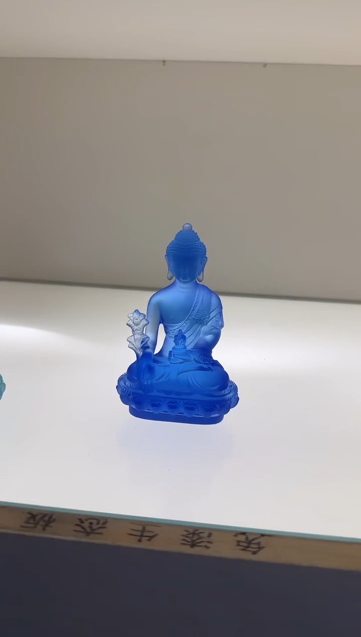 手工艺品琉璃小*米佛像蓝色