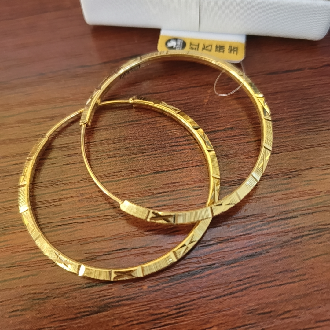 红飞珠宝足金耳饰