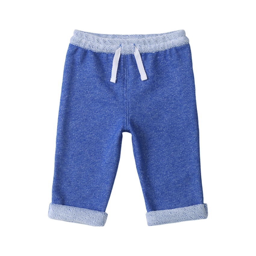 2026新款舒适墨蓝色特殊毛圈男女童休闲长裤FB8KZ61358