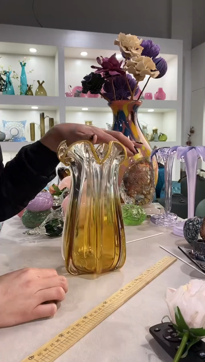 慕忆家手作琉璃花瓶微瑕