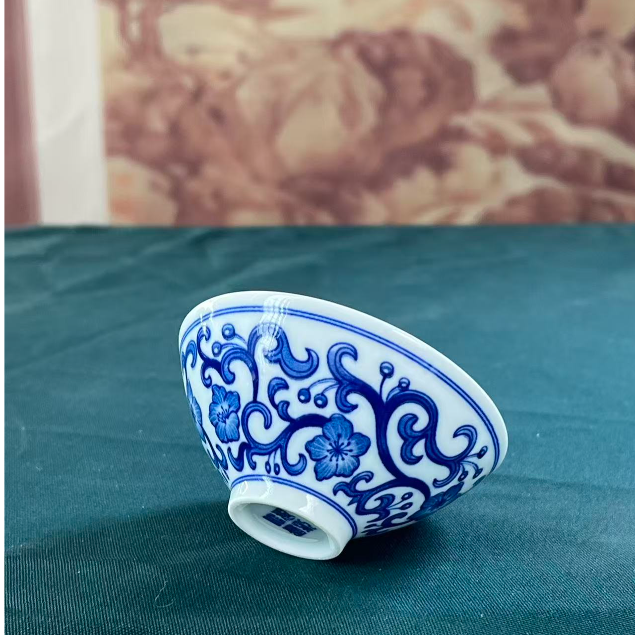 釉下彩陶瓷童子斗笠茶杯茶具