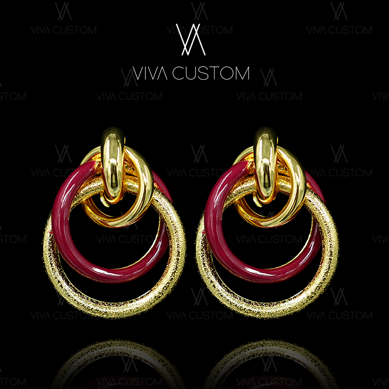 铜合金耳饰 秀场系列 欧美流行多层圈圈耳钉；