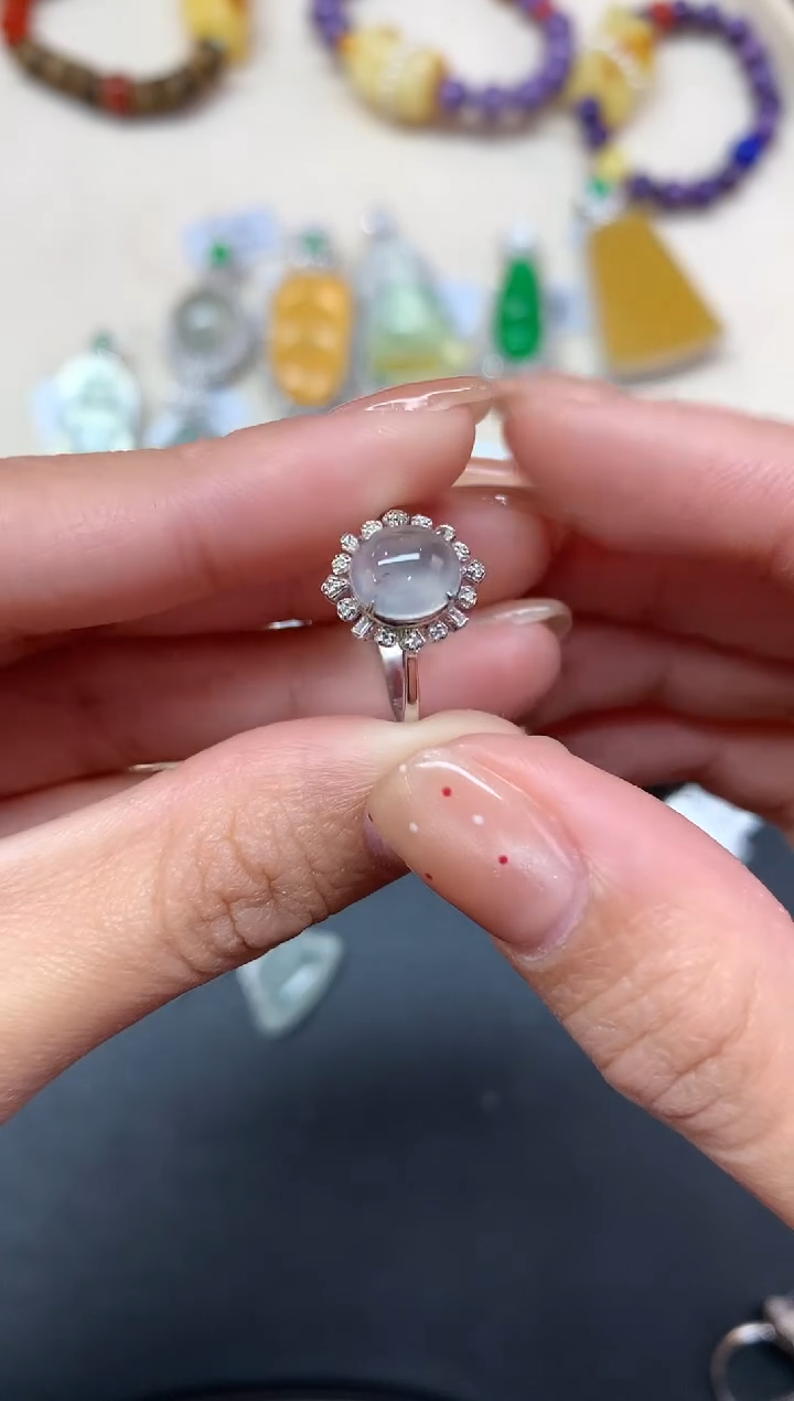 【闪购商品】翡翠戒指18K金镶嵌戒指A10|2980