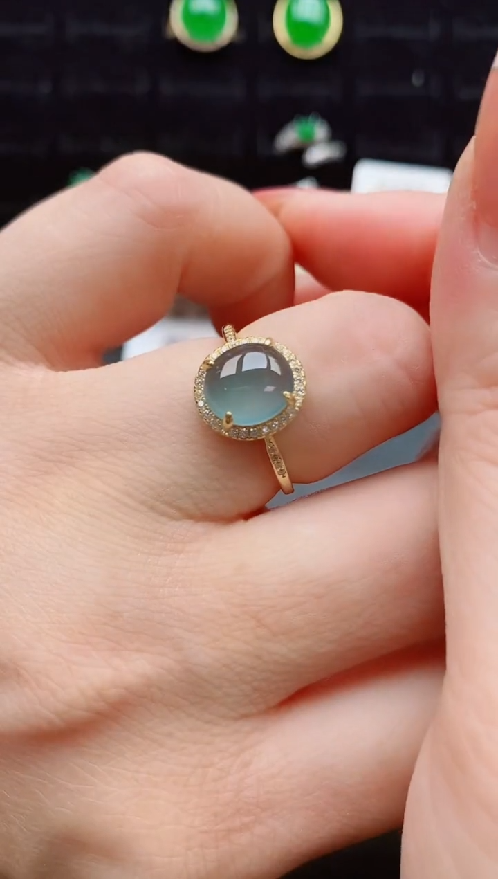 【闪购商品】翡翠戒指银S925镶嵌508080