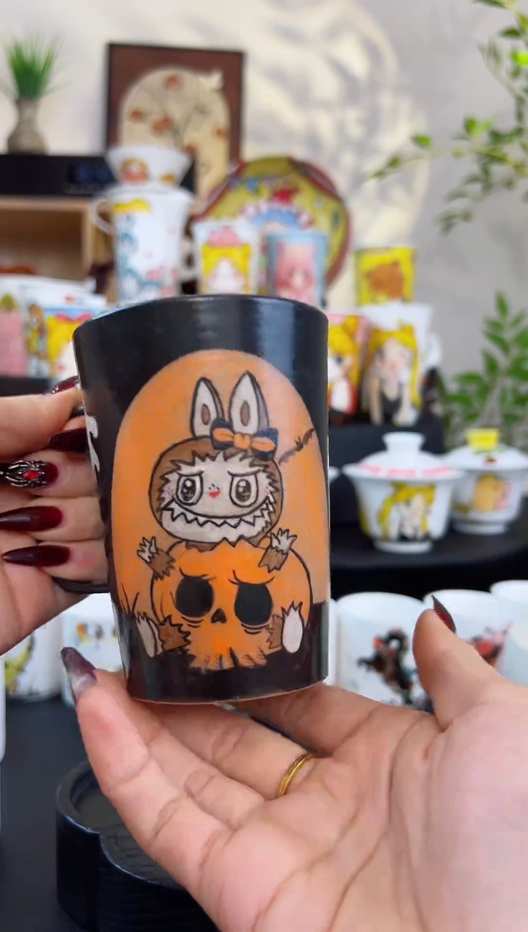 【闪购商品】摆件笙笙漫 手工手绘陶瓷杯杯