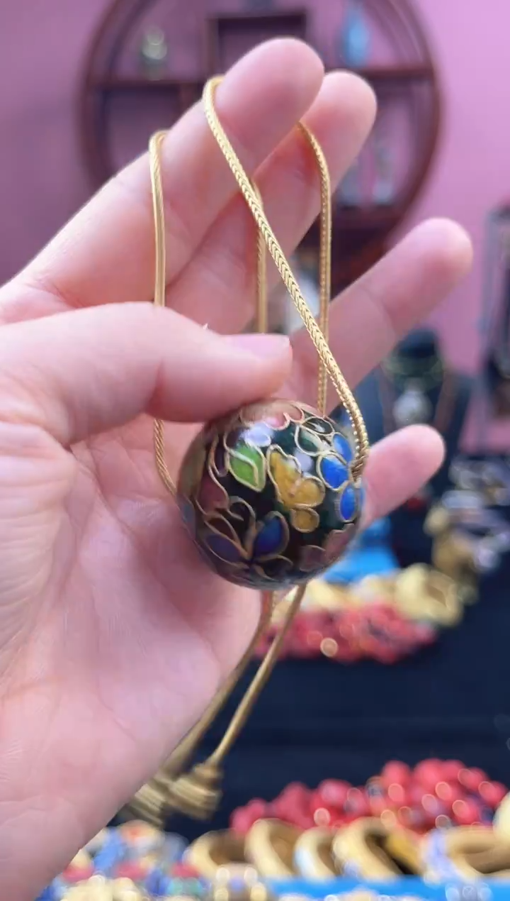 非遗 景泰蓝3.0大珠 墨绿