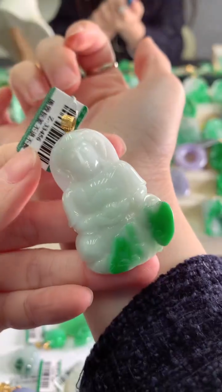 【闪购商品】翡翠吊坠(不含链)18K金镶嵌挂件