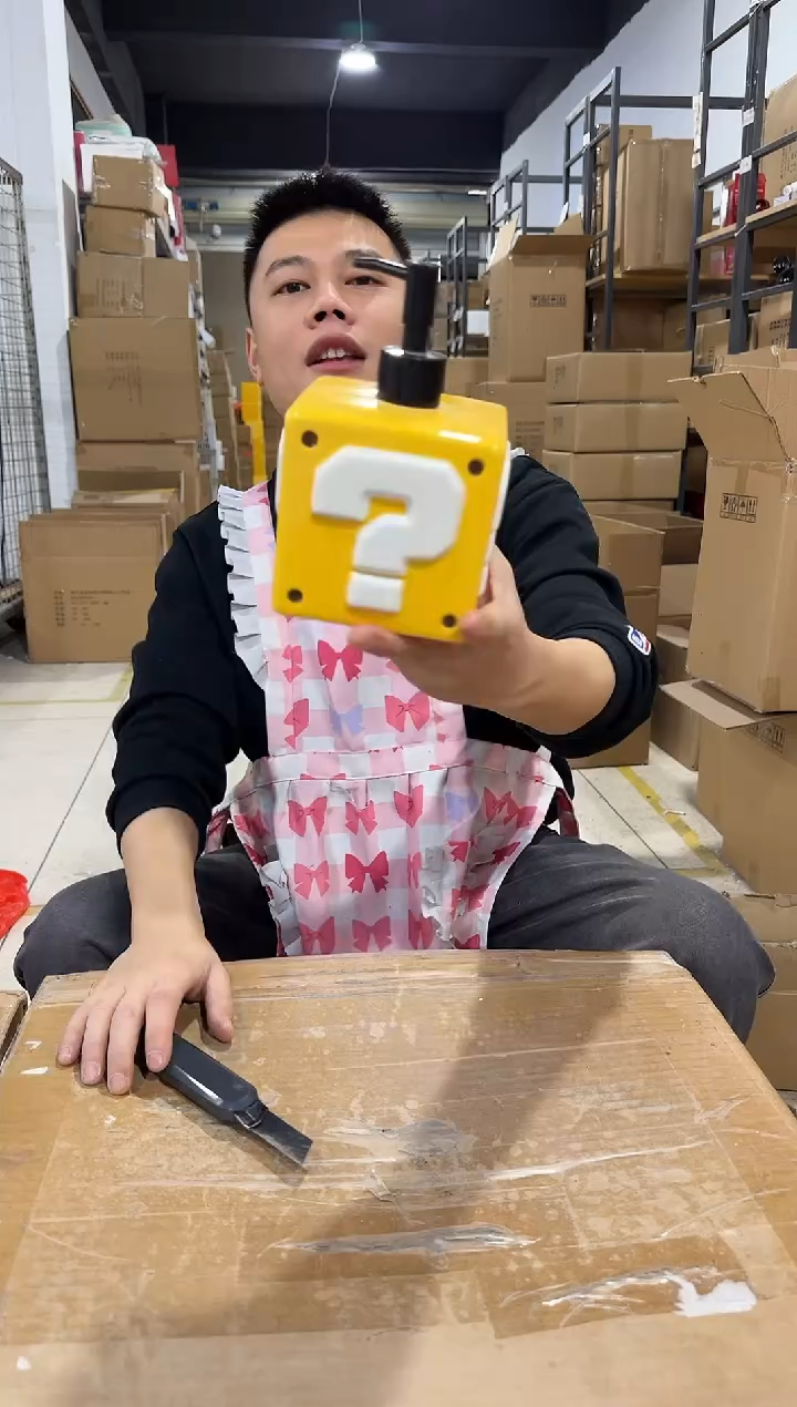 瓷片问号按压瓶 