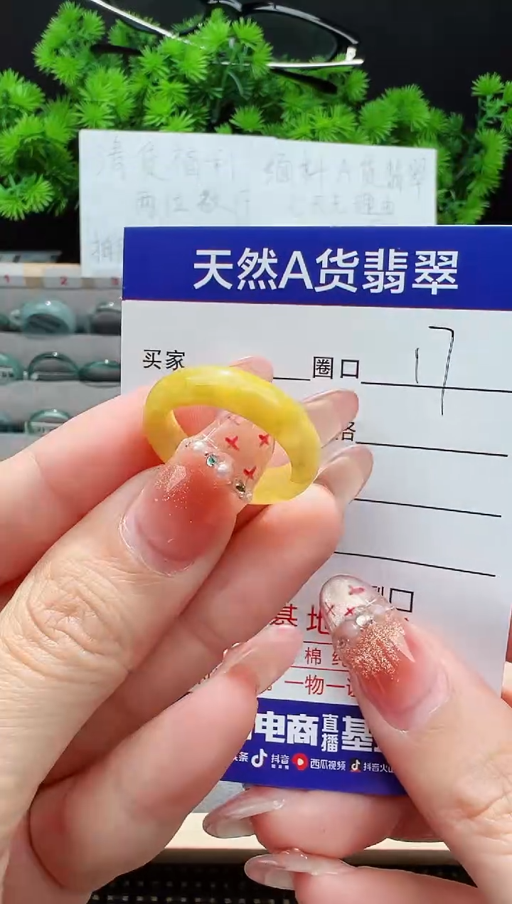 【闪购商品】翡翠戒指未镶嵌17圈口对应的去拍