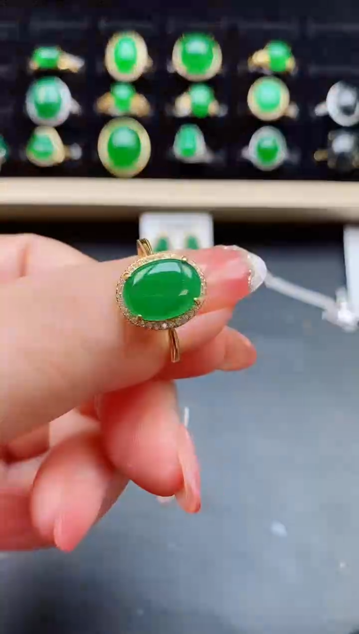 【闪购商品】翡翠戒指银S925镶嵌1211