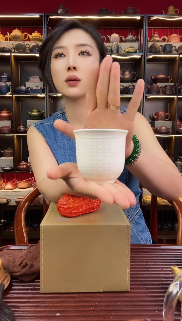 茶盏羊脂白玉段金刚金建盏