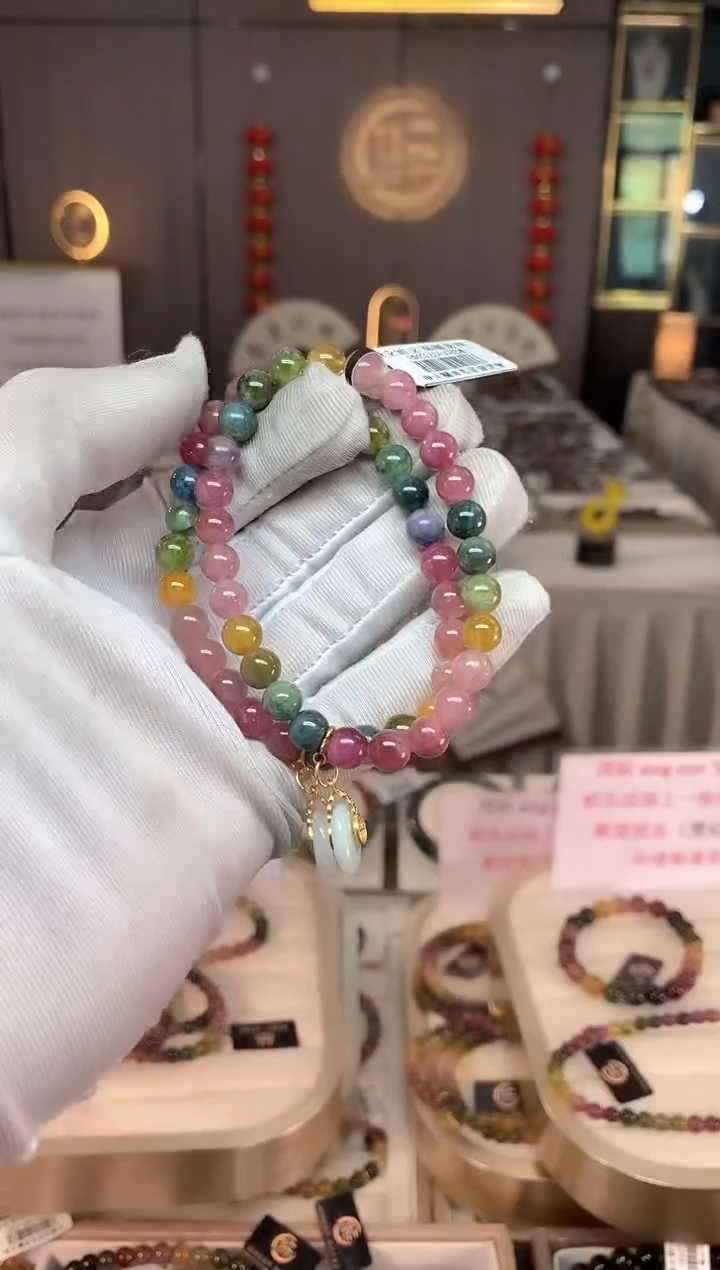 未镶嵌老矿碧玺单圈手串7mm碧玺xion多样性发一条