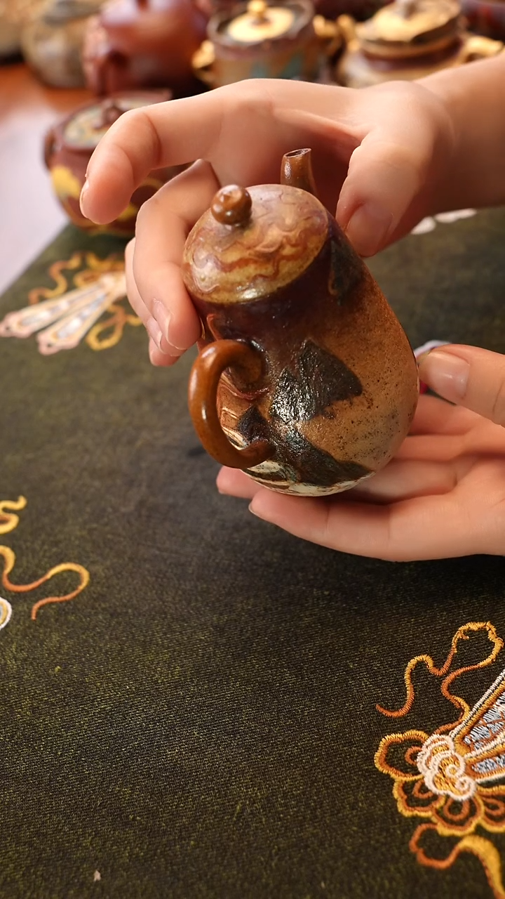 茶壶紫砂柴烧九尾壶