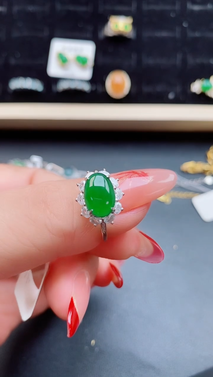 【闪购商品】翡翠戒指银S925镶嵌5085050