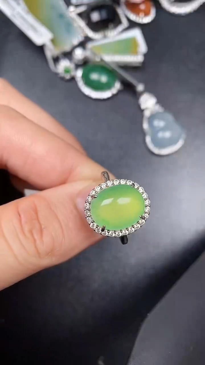 银S925镶嵌戒指翡翠1290