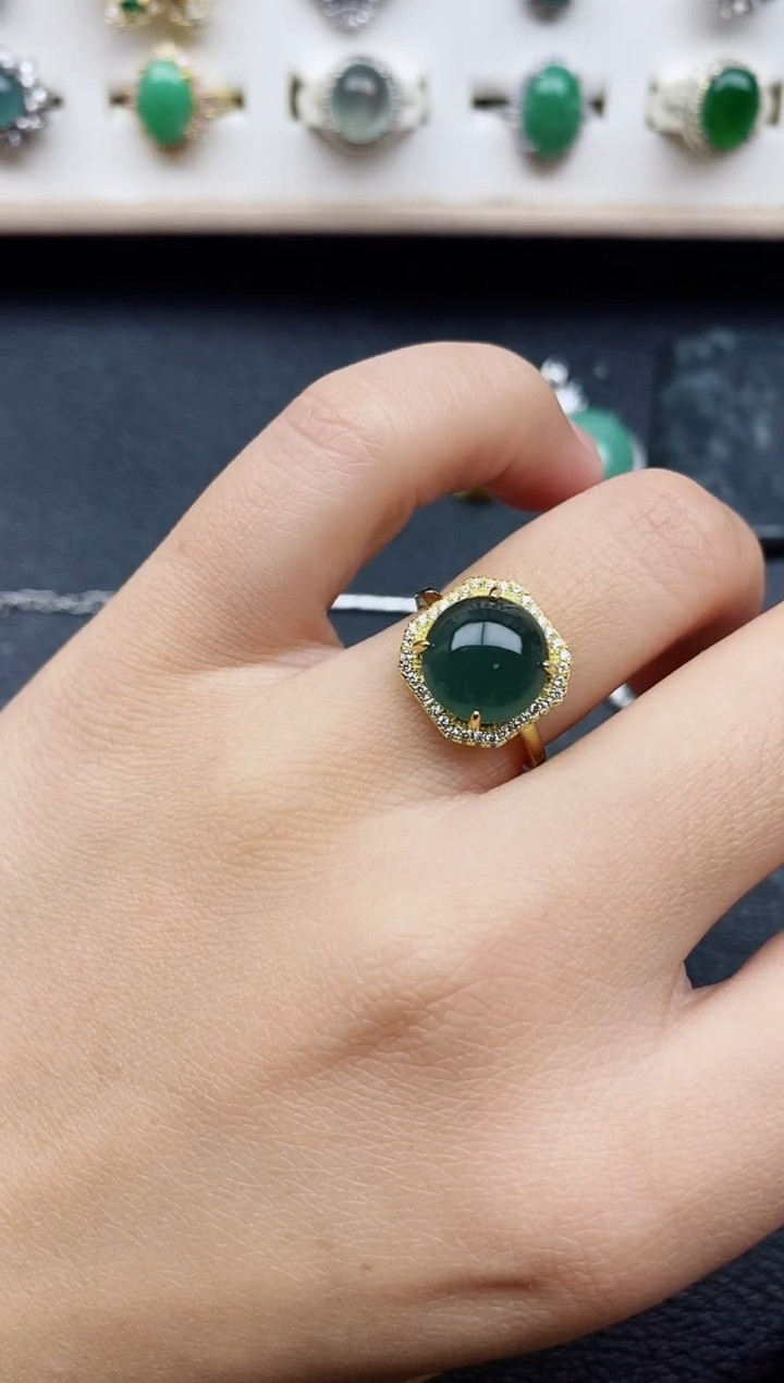 【闪购商品】翡翠戒指银S925镶嵌11111