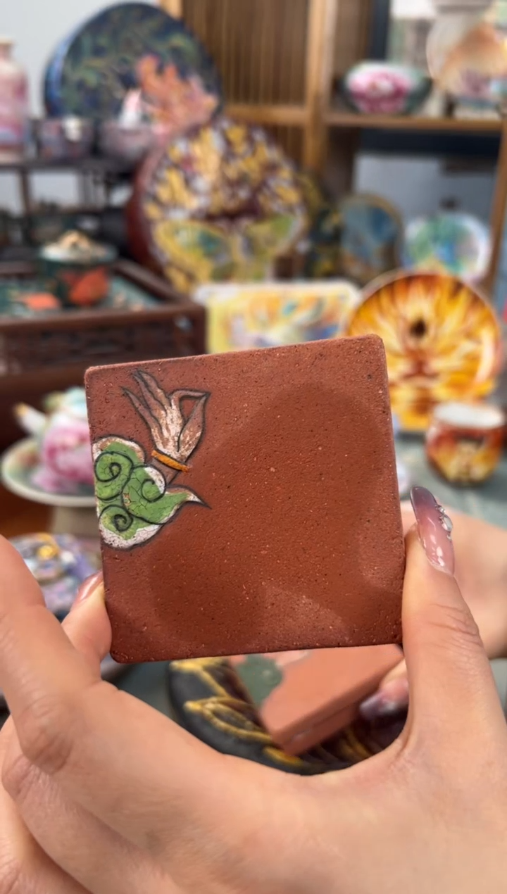 【闪购商品】应物堂老陶泥手绘吸水杯垫