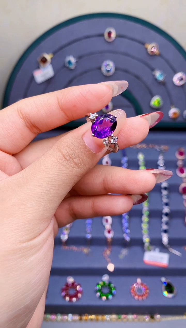 【闪购商品】紫晶戒指银S925镶嵌5445555