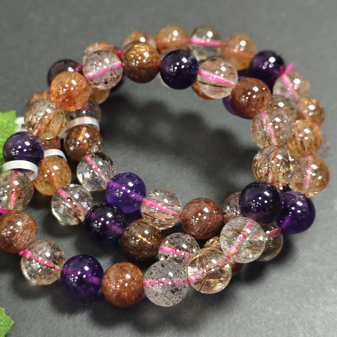 【怀晶堂】天然黑金超七单圈手链 多样性发一件 约10mm 6749CK