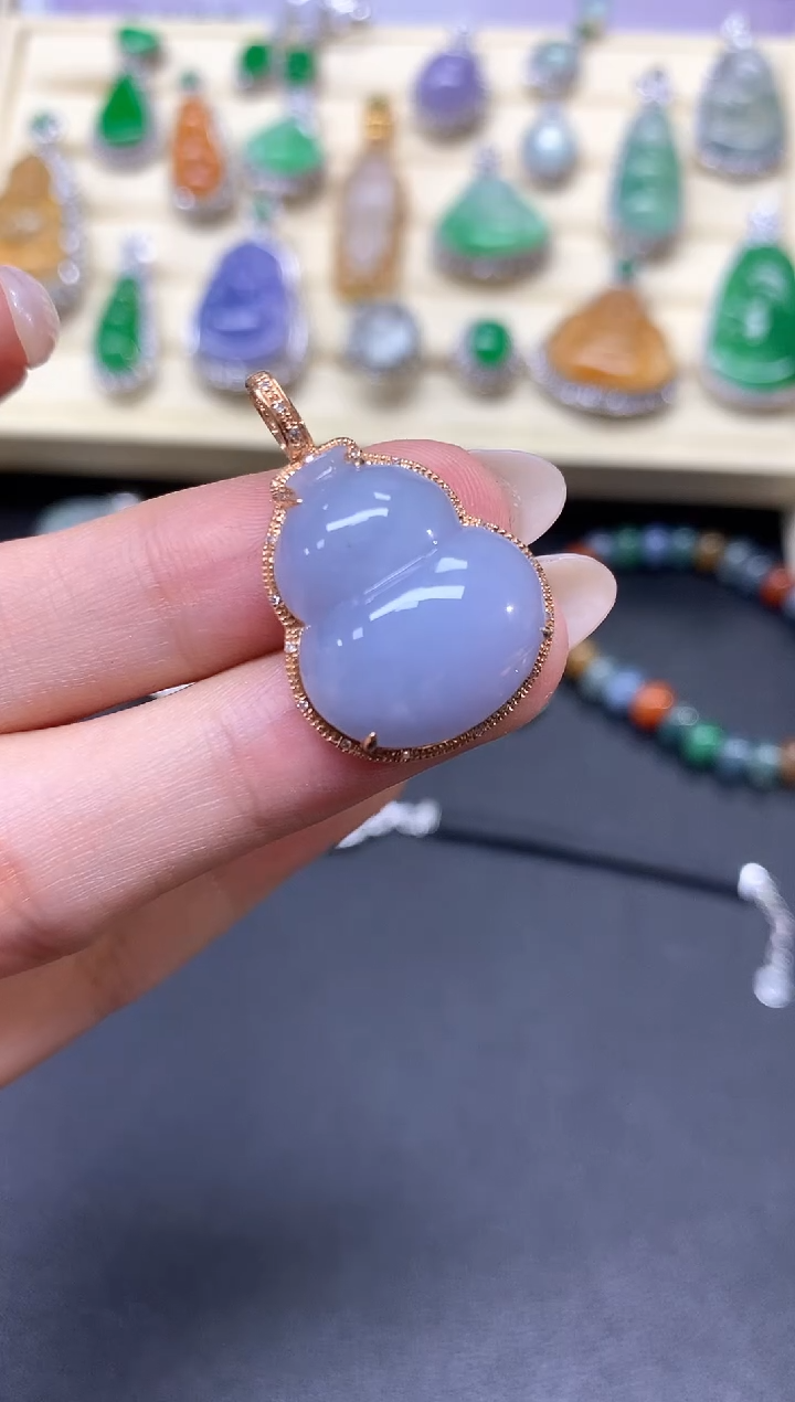 【闪购商品】翡翠吊坠(不含链)18K金镶嵌吊坠|2400+240