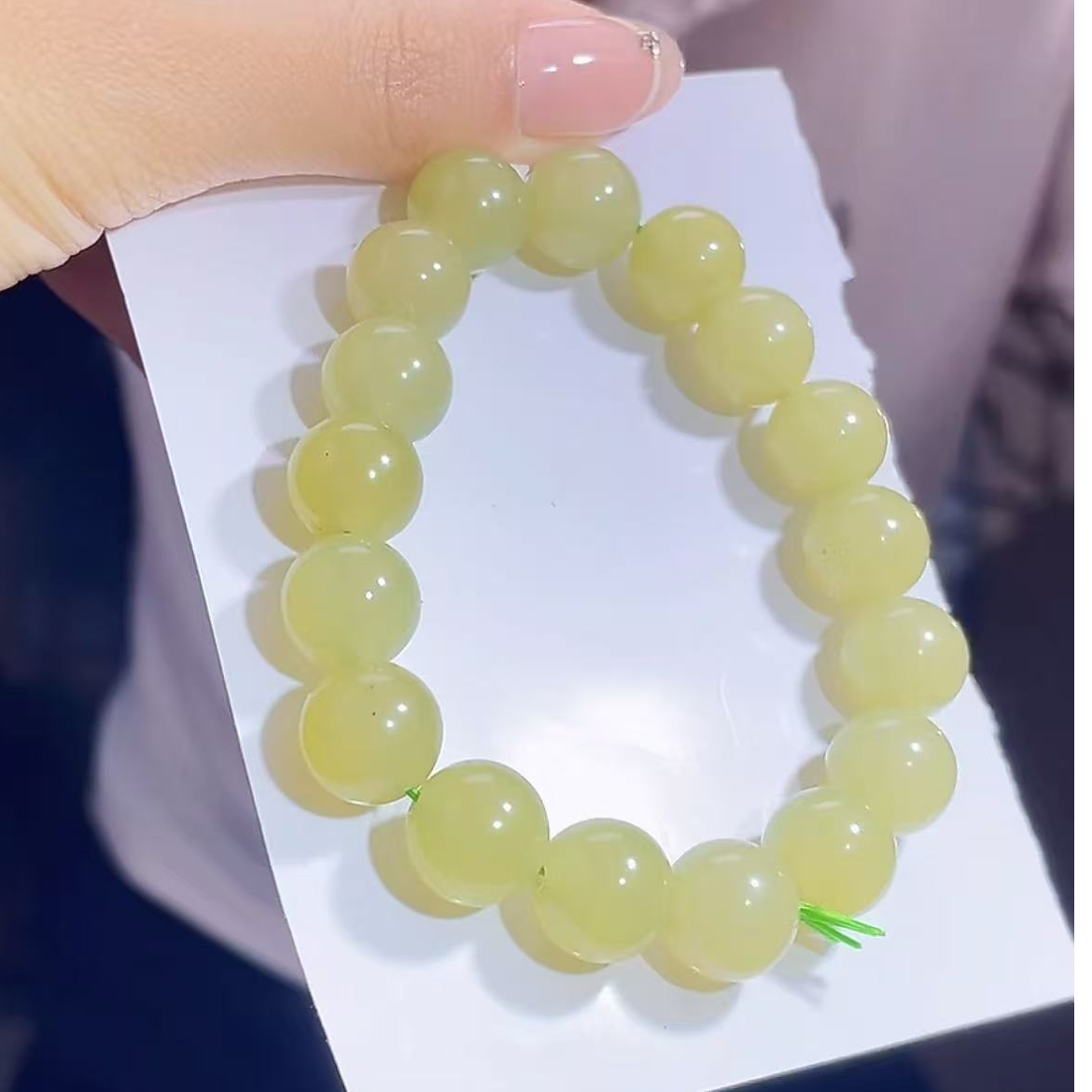 天然和田玉若羌黄口卡12mm+精美手串拍一发一A0148