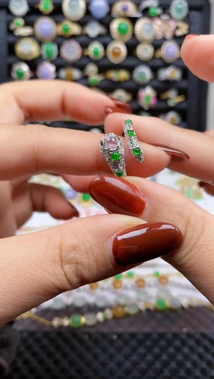 银S925镶嵌戒指翡翠179